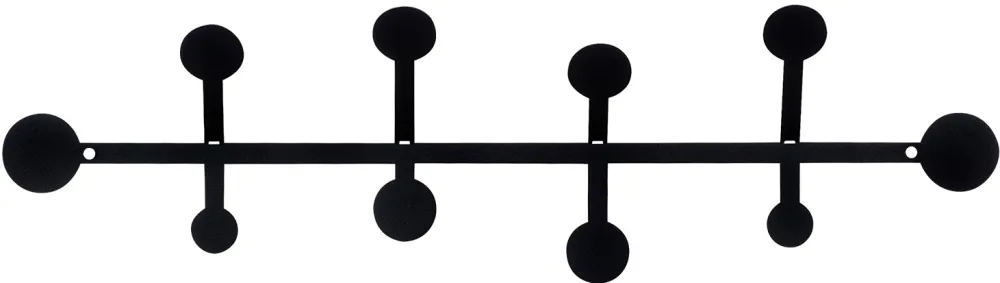 Cuier de perete din metal Wallity Rod, Negru