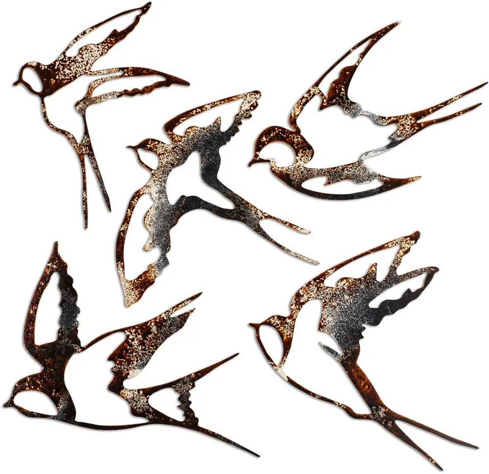 Decorațiune de perete din metal Wallity Birds-2, Multicolor