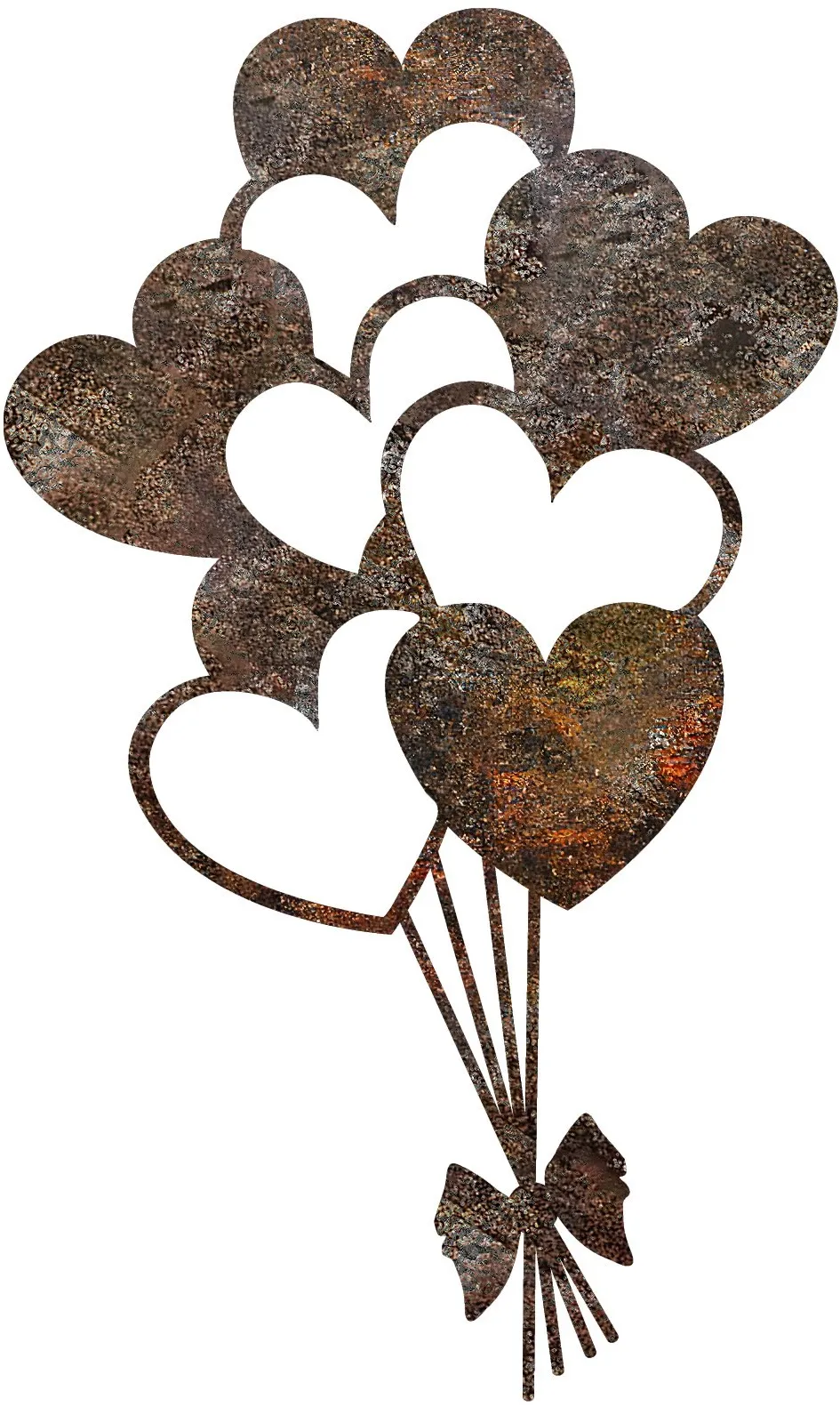 Decorațiune de perete din metal Wallity Rusty Heart 1, Antichizat