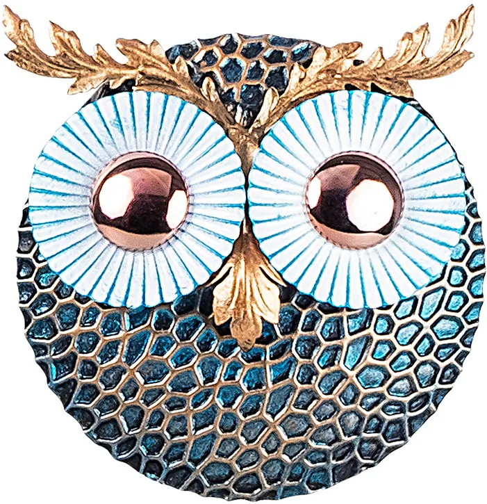Decorațiune de perete din metal Wallity Owl 3 - Copper, Multicolor