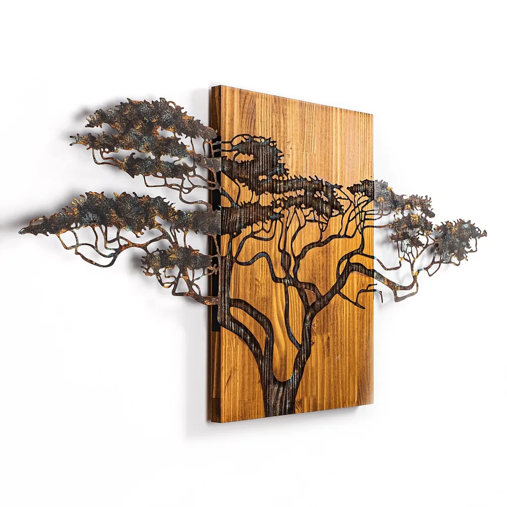 Decorațiune de perete din lemn Wallity Acacia Tree - 329-A, Multicolor