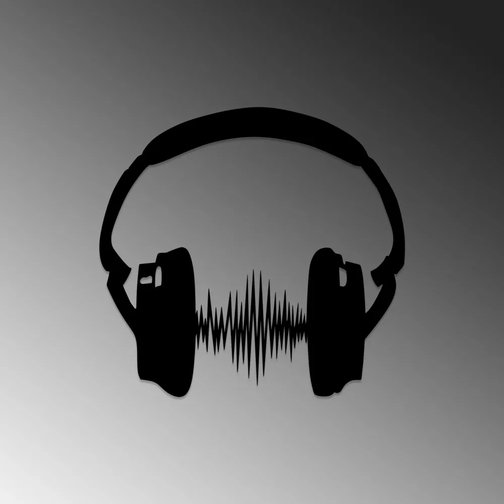 Decorațiune de perete din metal Wallity Just Music, Negru