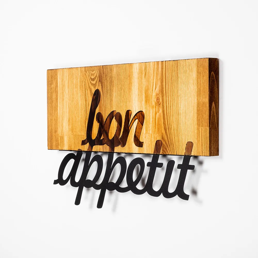Decorațiune de perete din lemn Wallity MA-309, Nuc / Negru