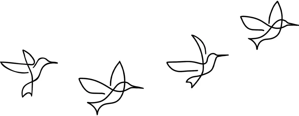 Decorațiune de perete din metal Wallity Birds - 304, Negru