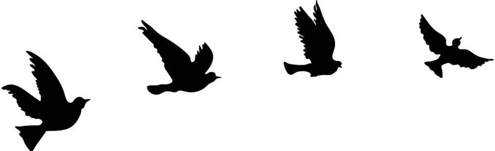 Decorațiune de perete din metal Wallity Pigeons - 289, Negru