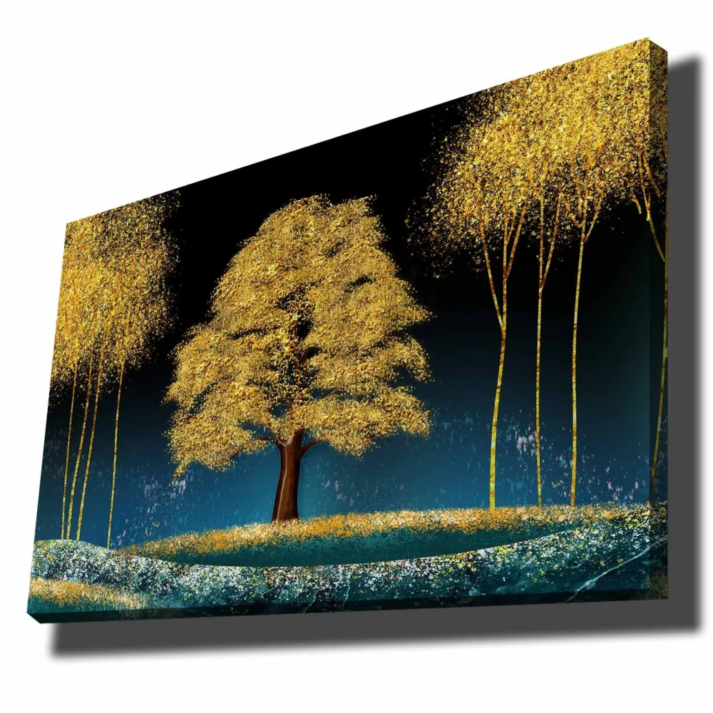 Tablou canvas Wallity 70100NISC-043, Albastru / bleumarin / Auriu / Maro