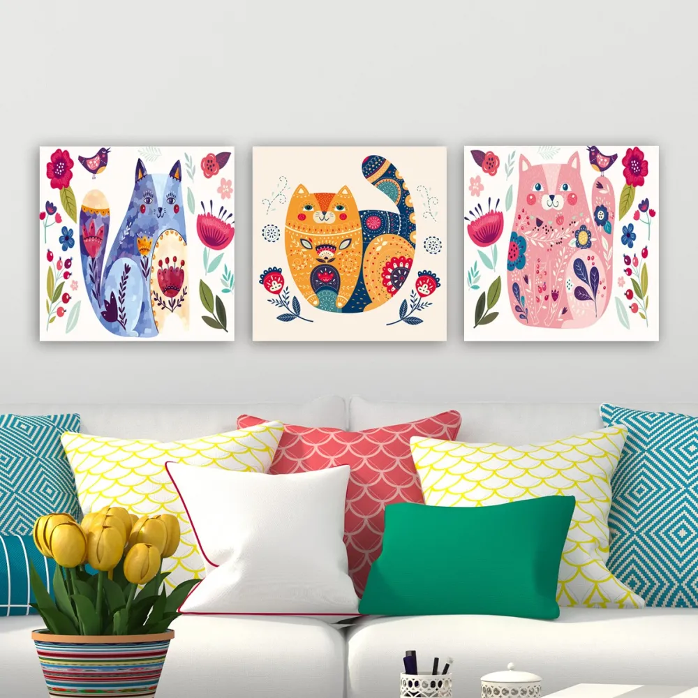 Tablou canvas (3 piese) Wallity P122440, Multicolor