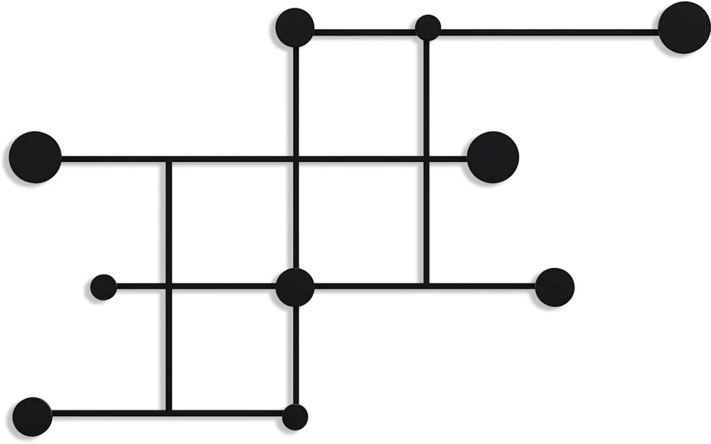 Cuier de perete din metal Wallity Fatara, Negru
