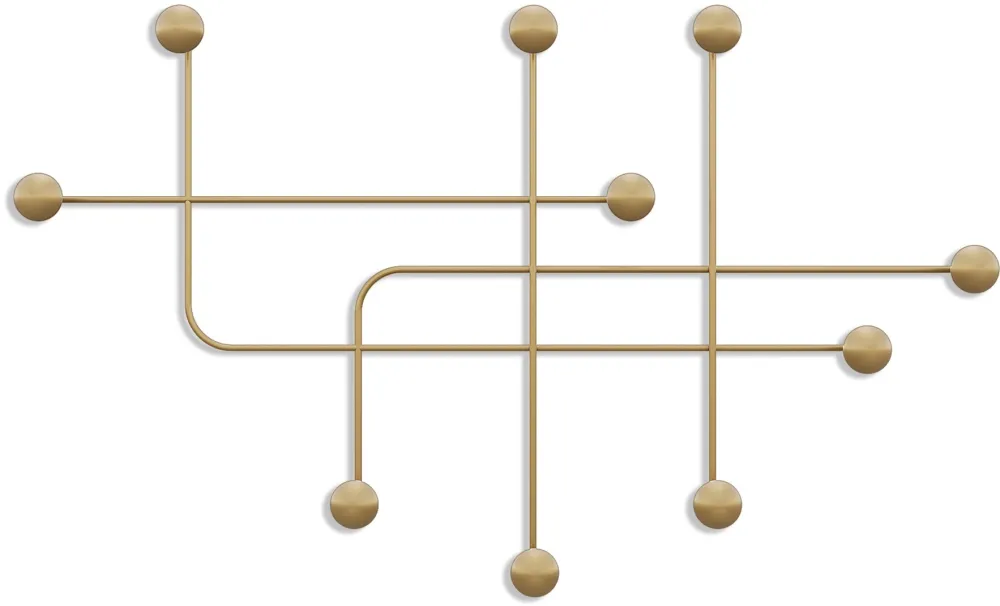 Cuier de perete din metal Wallity Samara-A, Auriu