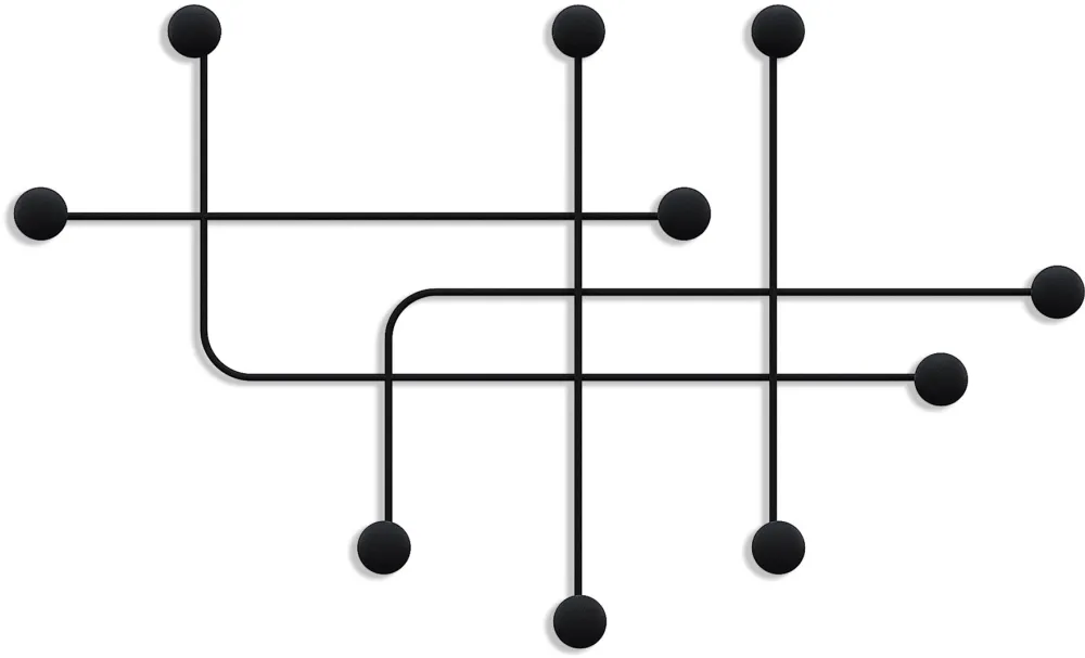 Cuier de perete din metal Wallity Samara, Negru