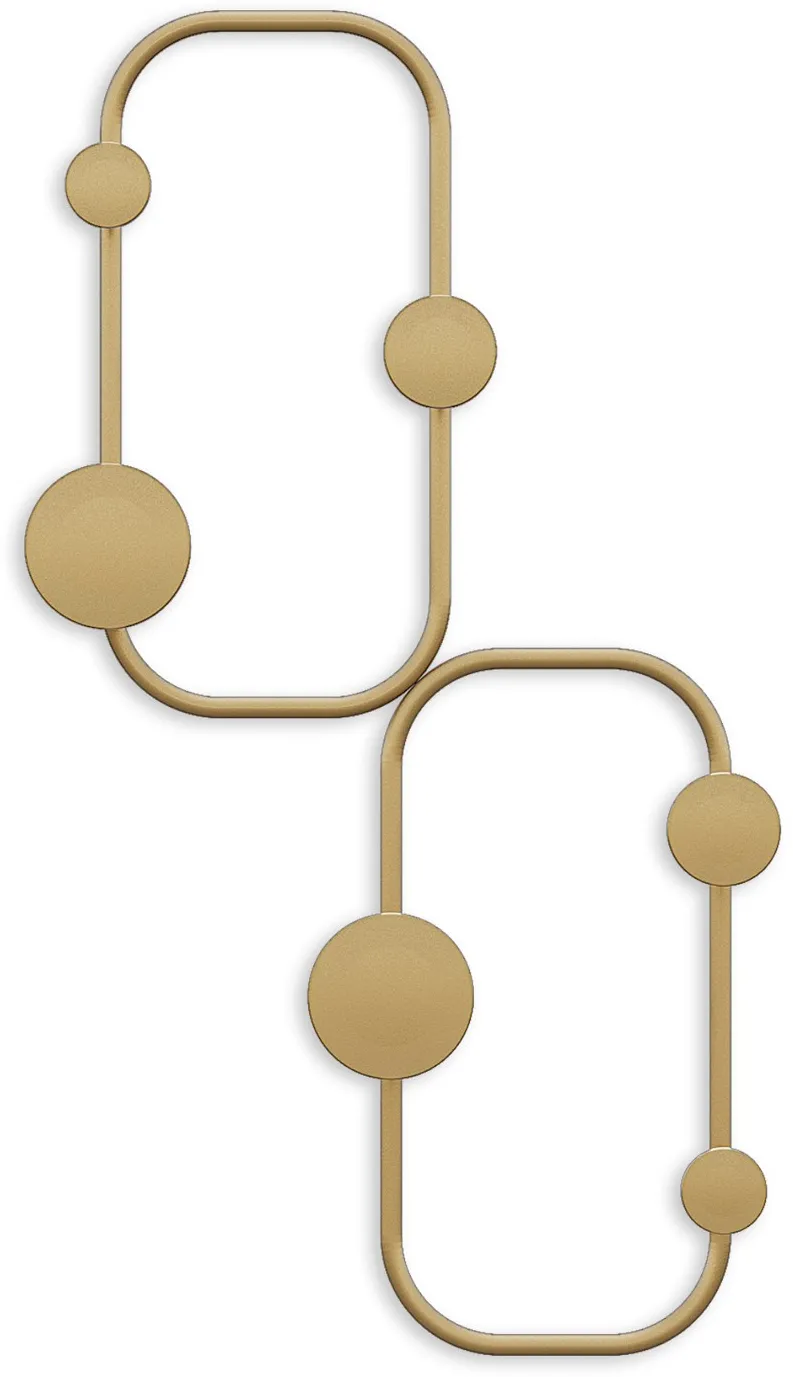 Cuier de perete din metal Wallity Ladybug-A, Auriu