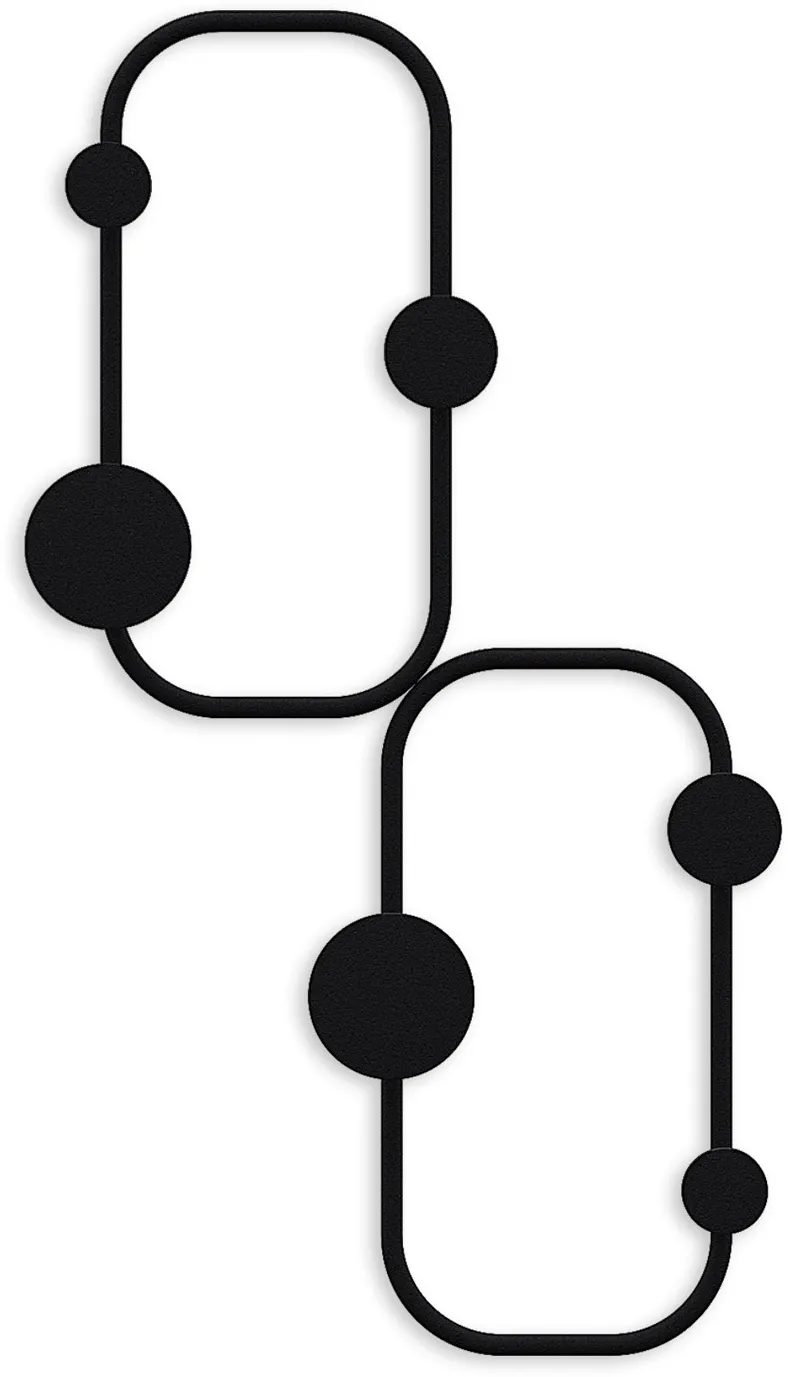 Cuier de perete din metal Wallity Ladybug, Negru