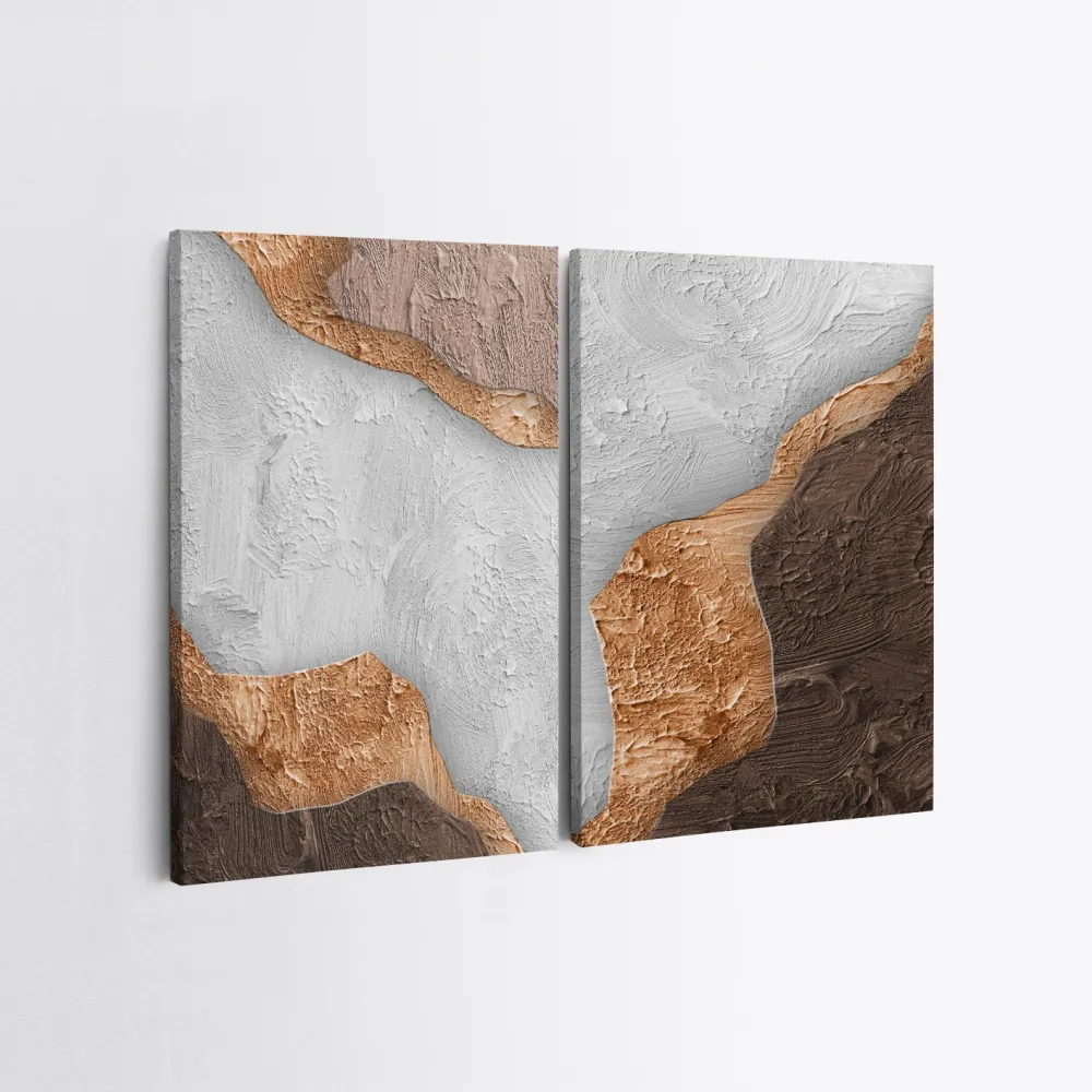Tablou canvas (2 piese) Wallity 2KNV4365 - 70 x 100, Multicolor