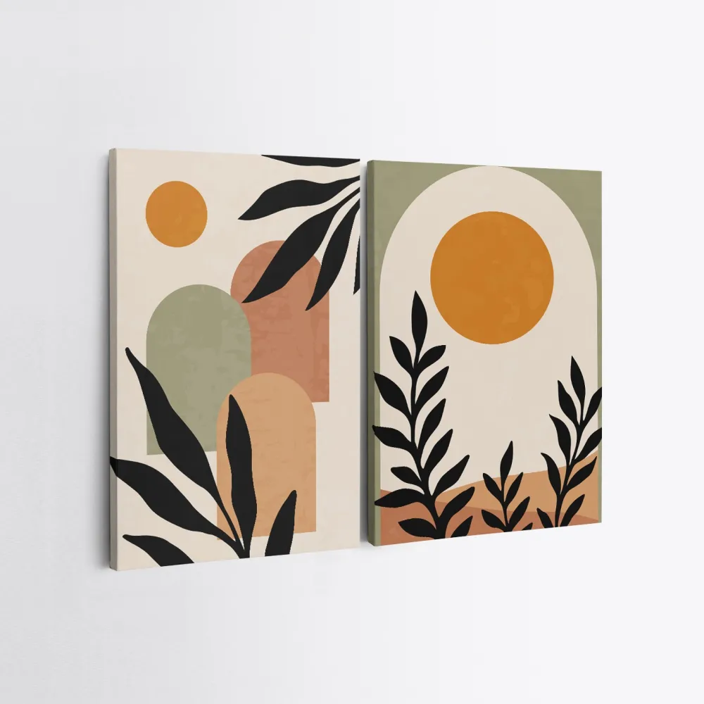 Tablou canvas (2 piese) Wallity 2KNV4273 - 70 x 100, Multicolor