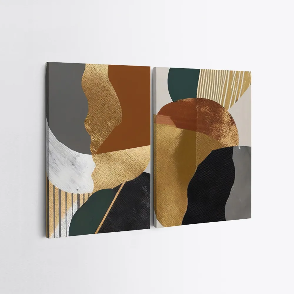 Tablou canvas (2 piese) Wallity 2KNV4385 - 50 x 70, Multicolor