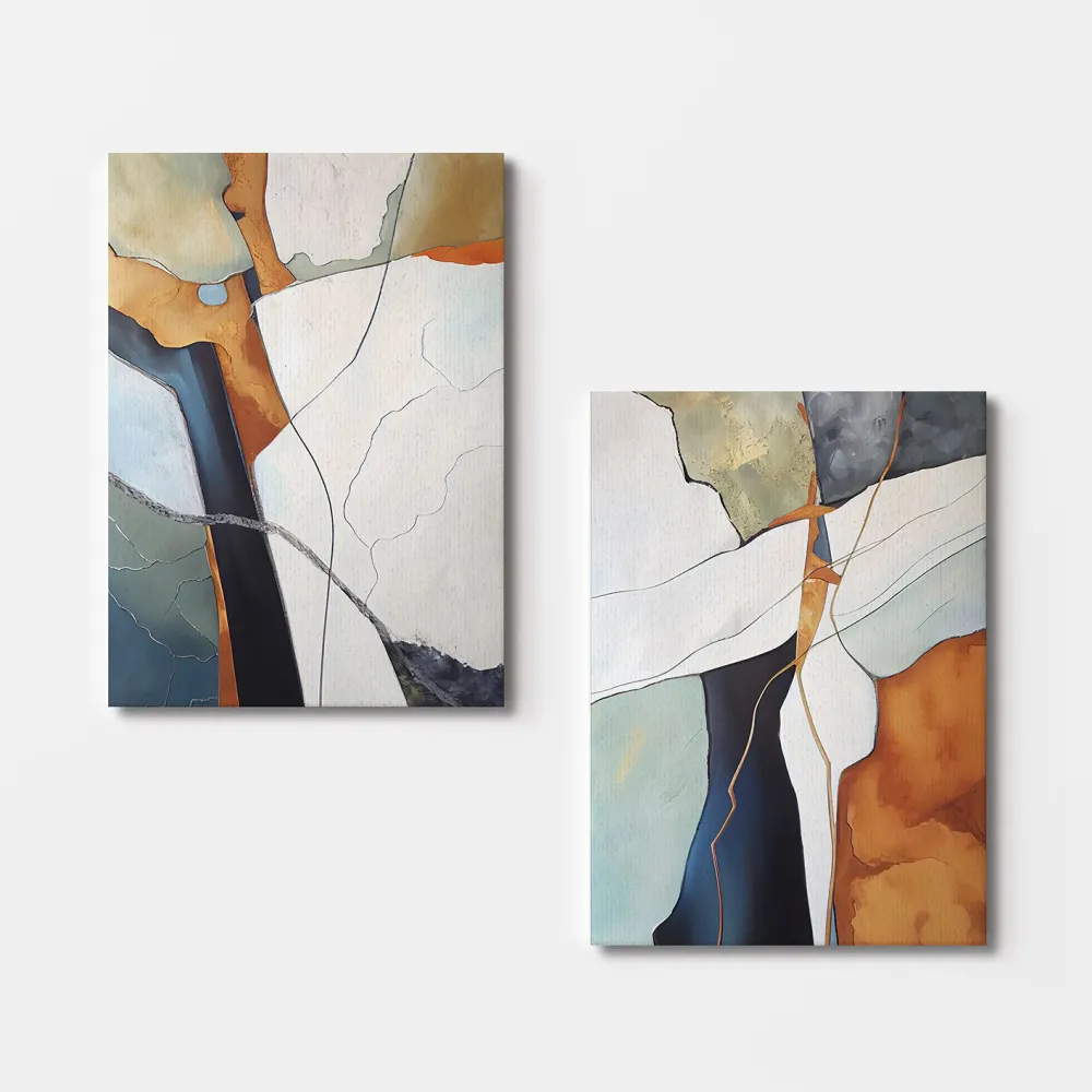 Tablou canvas (2 piese) Wallity 2KNV4348 - 50 x 70, Multicolor