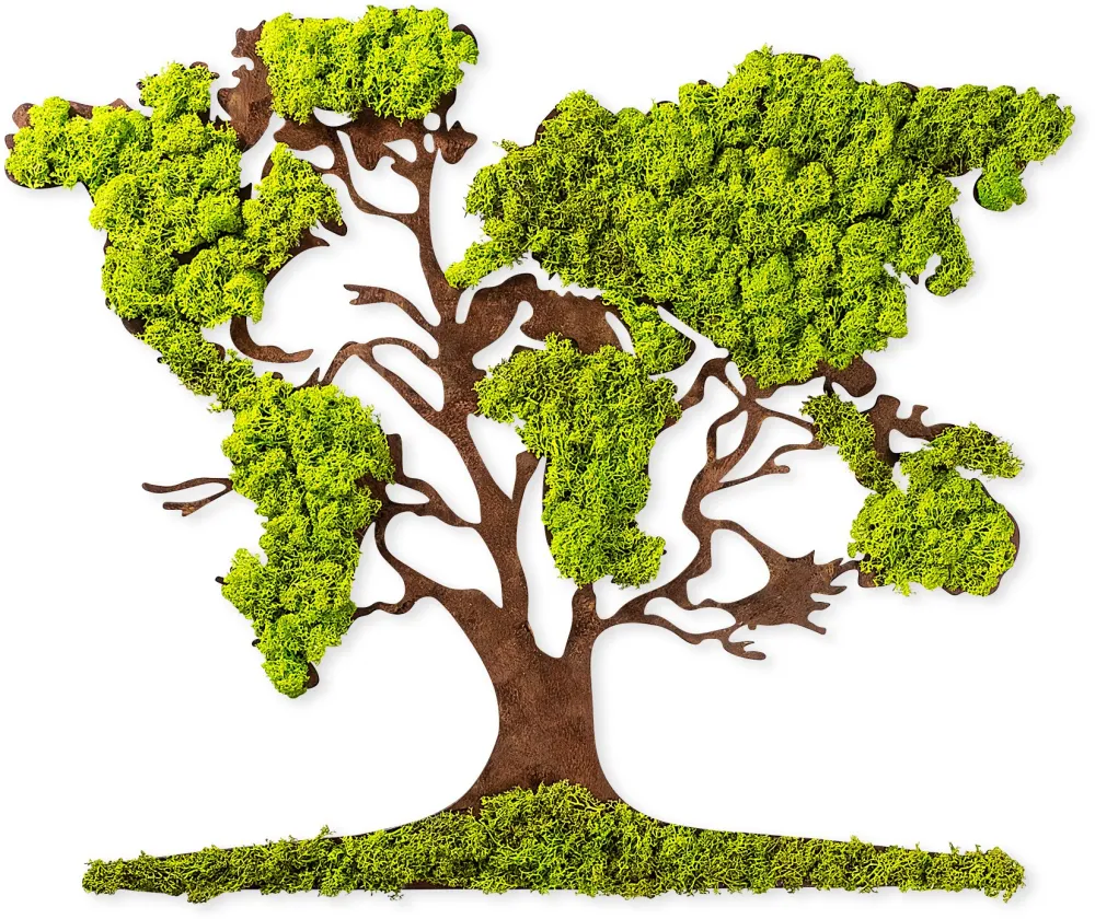 Decorațiune de perete Wallity Tree 2, Verde / Maro