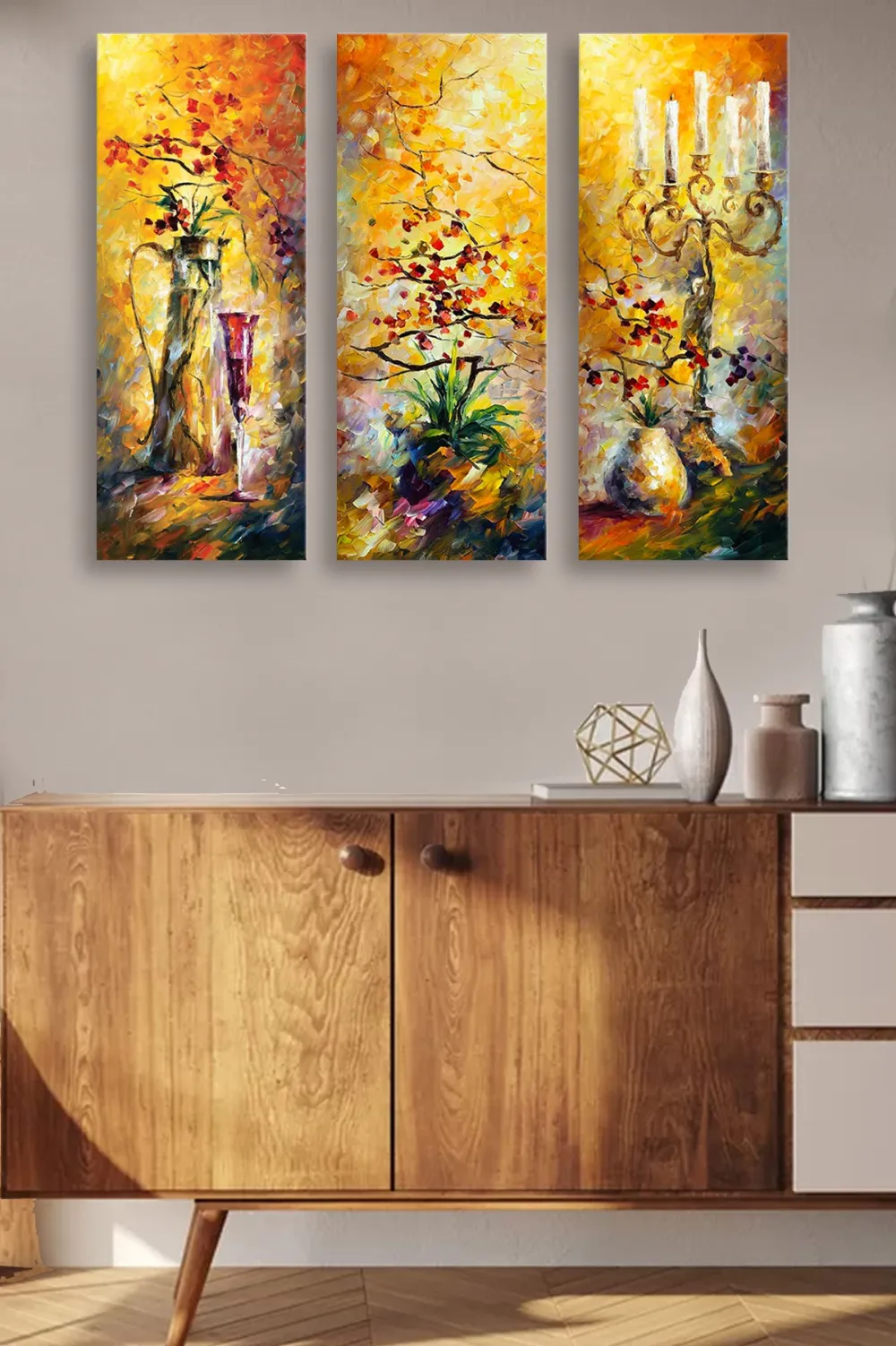 Tablou MDF (3 piese) Wallity MDF0057, Multicolor