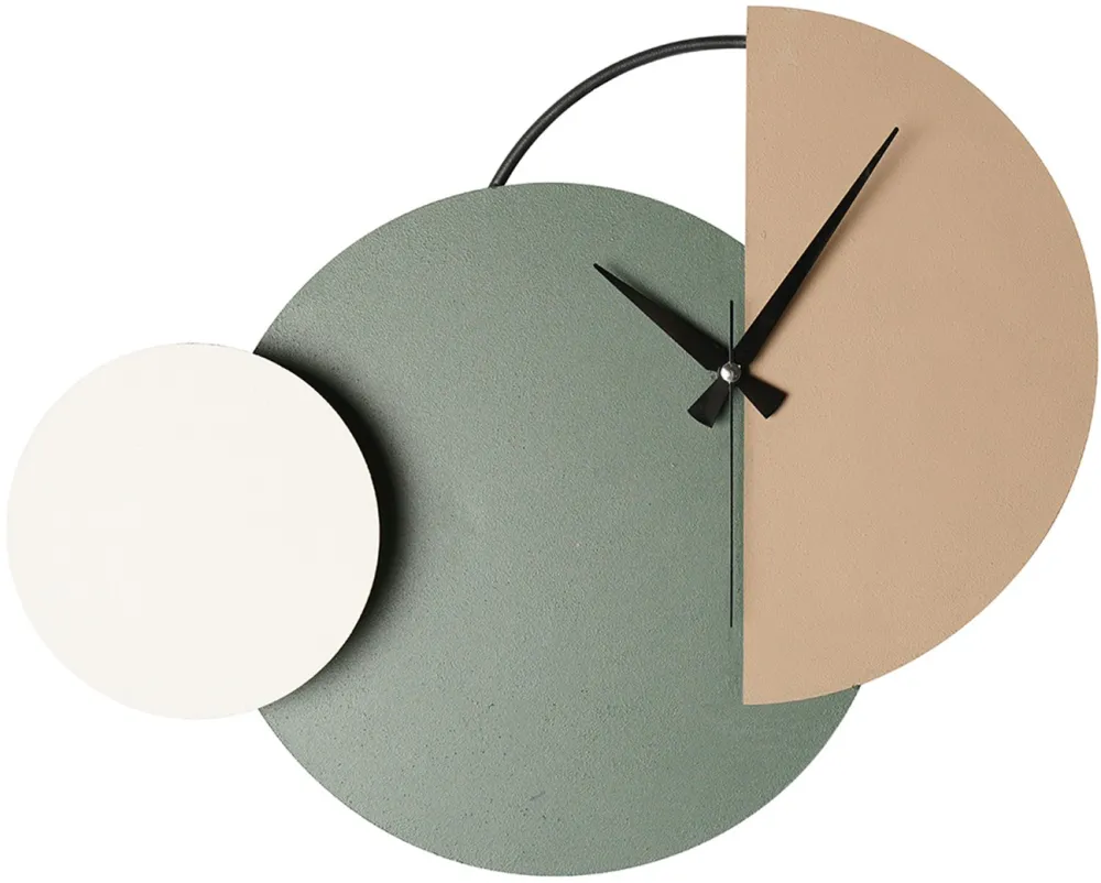 Ceas de perete din metal Wallity Mateen - Brown, Verde / Maro / Crem