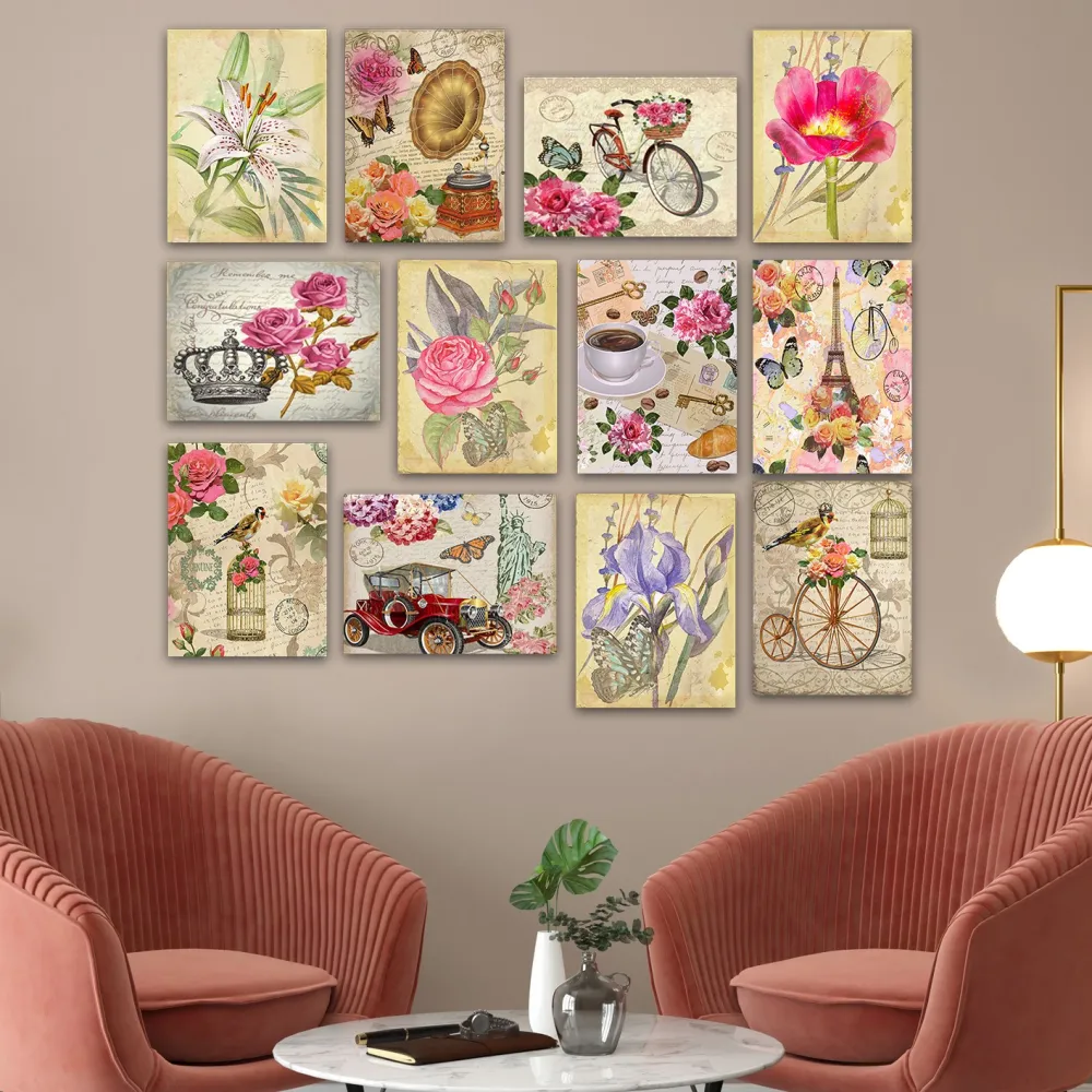 Tablou MDF (12 piese) Wallity 12MDF31YS, Multicolor