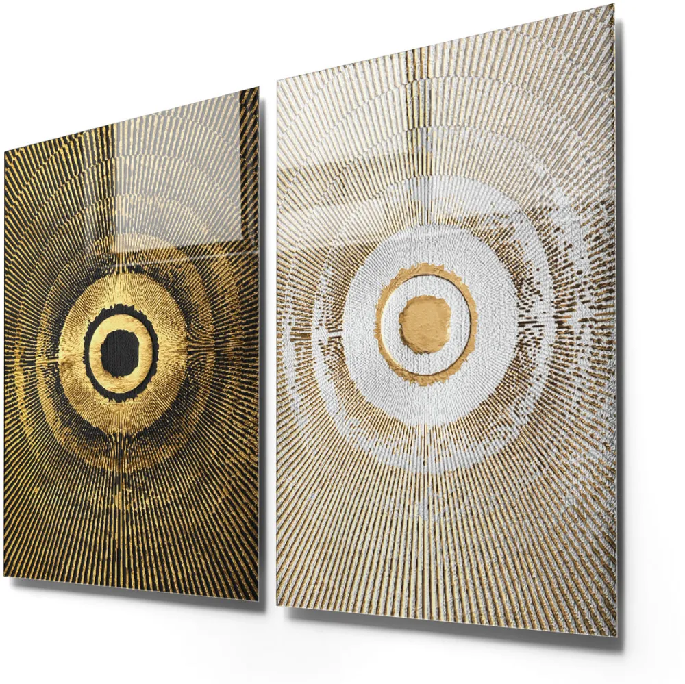 Tablou din sticlă securizată (2 piese) Wallity 1995 - 70 x 100, Multicolor