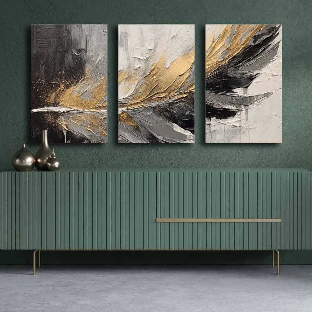 Tablou canvas (3 piese) Wallity 3P4570GSC-016, Multicolor