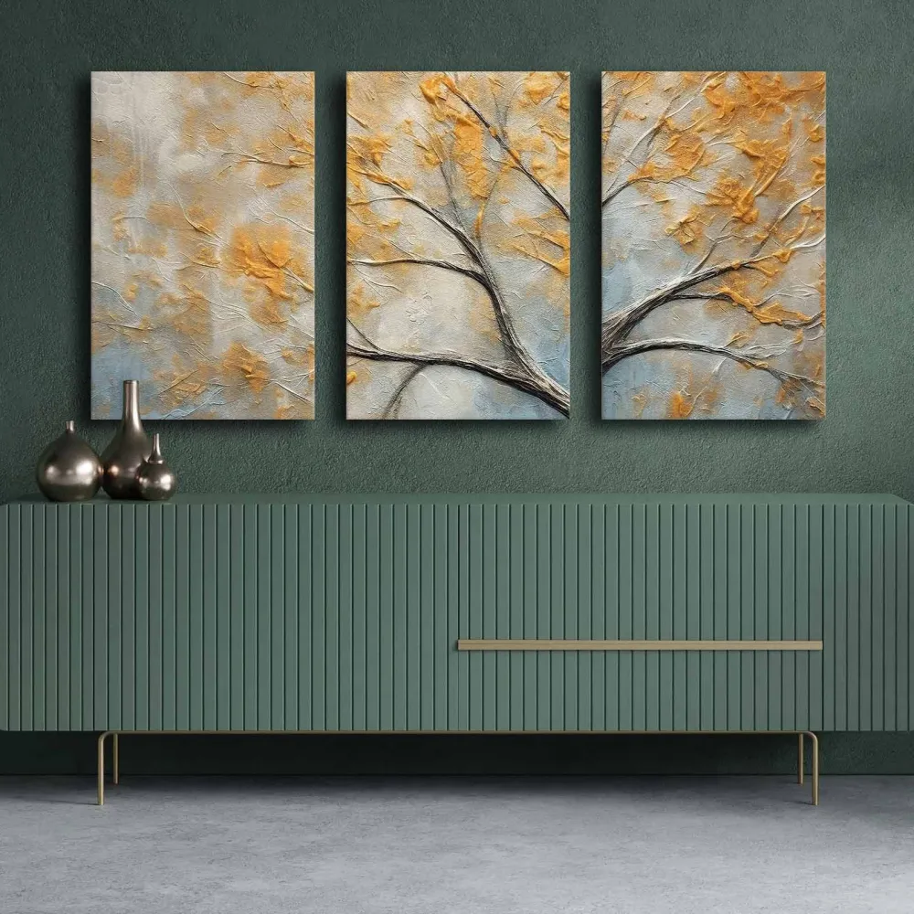 Tablou canvas (3 piese) Wallity 3P4570GSC-019, Multicolor