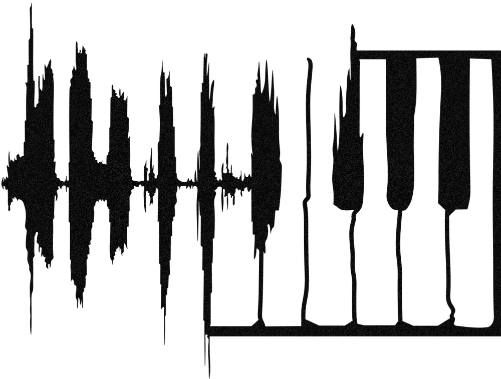 Decorațiune de perete din metal Wallity My Music v2, Negru