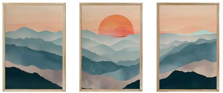 Tablou MDF cu ramă (3 piese) Wallity Artsycllct37, Multicolor