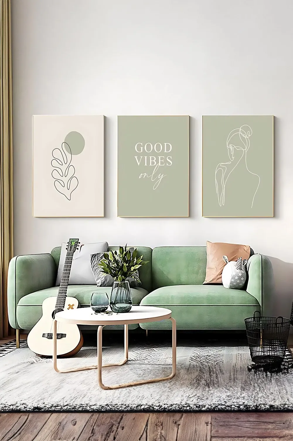 Tablou MDF cu ramă (3 piese) Wallity Artsycllct13, Multicolor