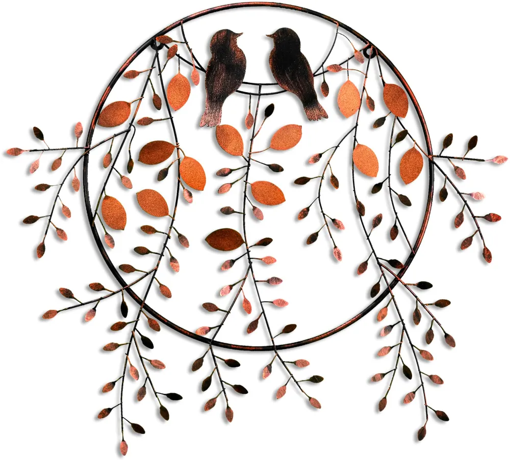 Decorațiune de perete din metal Wallity Love of Birds 3, Multicolor