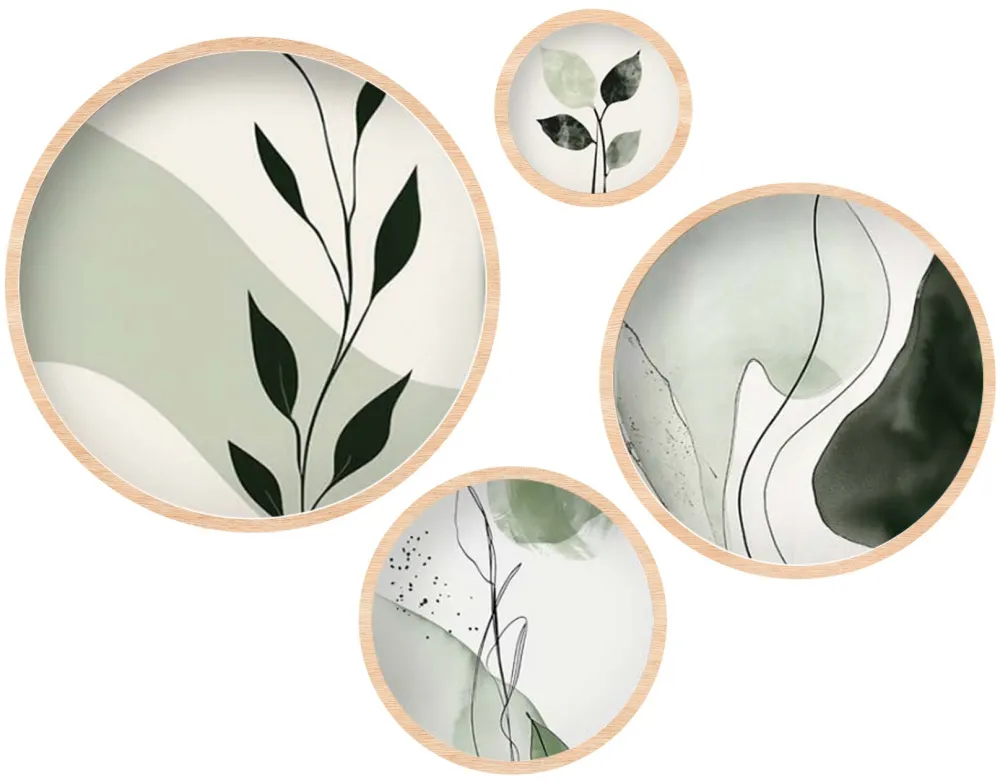 Tablou MDF cu ramă (4 piese) Wallity Huhu297, Multicolor