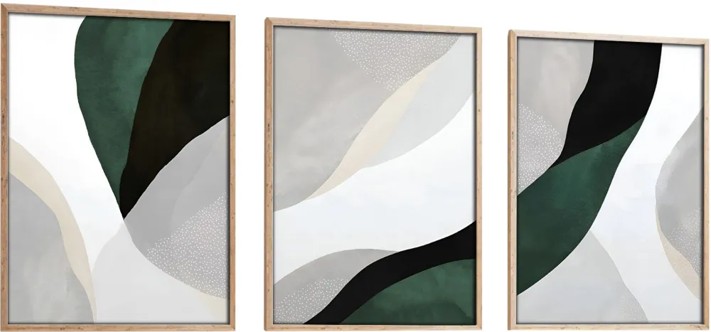 Tablou MDF cu ramă (3 piese) Wallity Huhu229 - 50 x 70, Multicolor