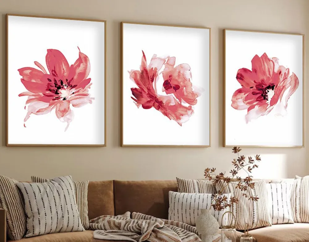 Tablou MDF cu ramă (3 piese) Wallity Huhu216 - 50 x 70, Multicolor
