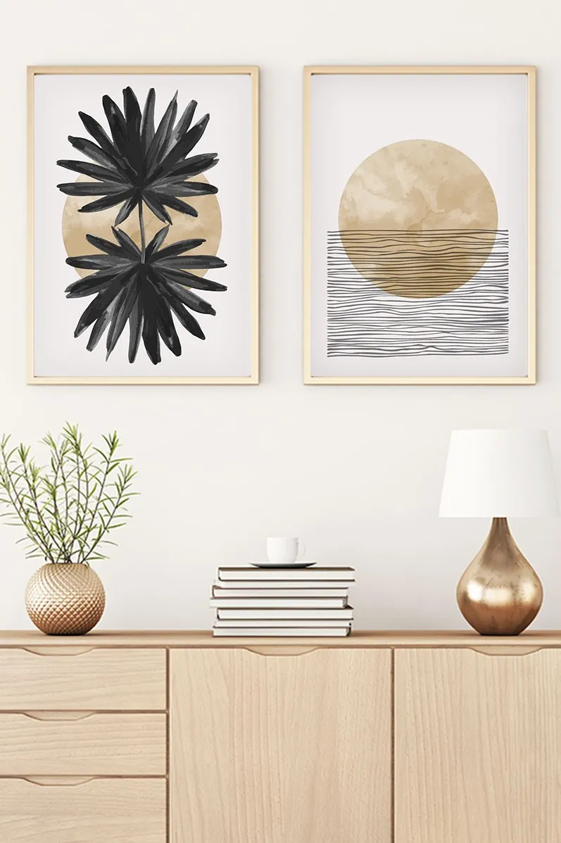 Tablou MDF cu ramă (2 piese) Wallity Huhu53 - 70 x 50, Multicolor