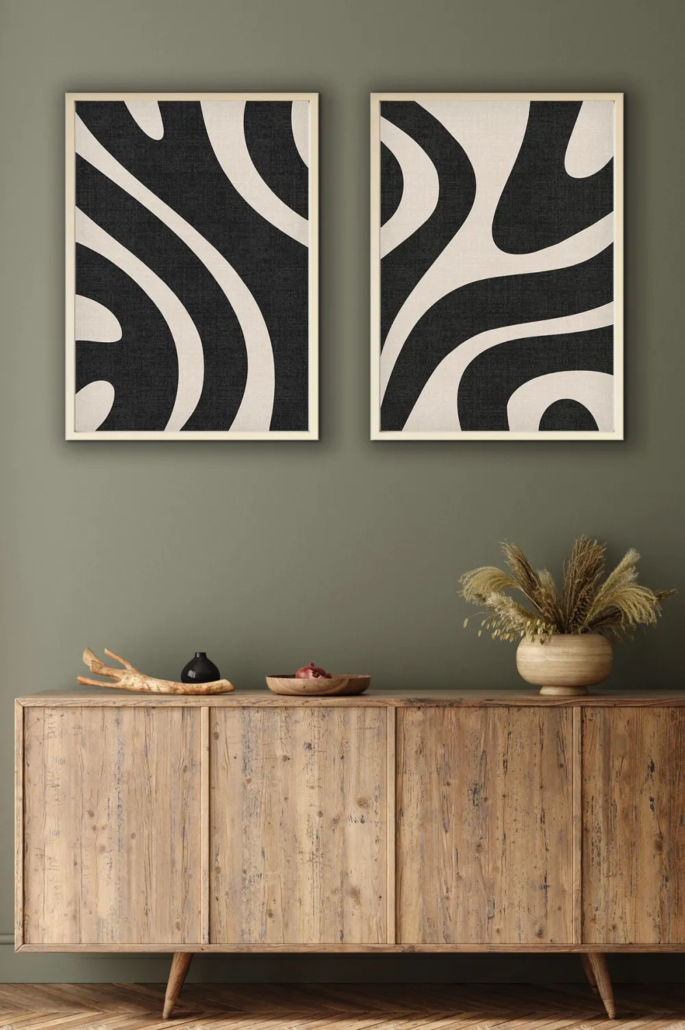 Tablou MDF cu ramă (2 piese) Wallity Huhu203 - 50 x 70, Multicolor