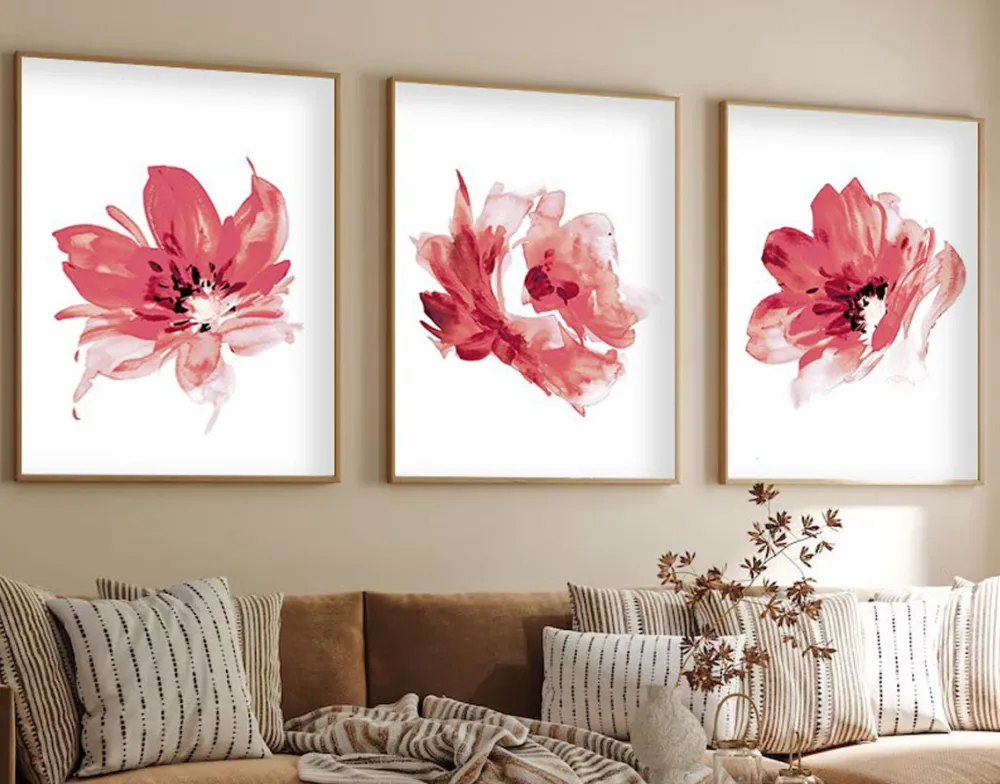 Tablou MDF cu ramă (3 piese) Wallity Huhu216 - 35 x 50, Multicolor