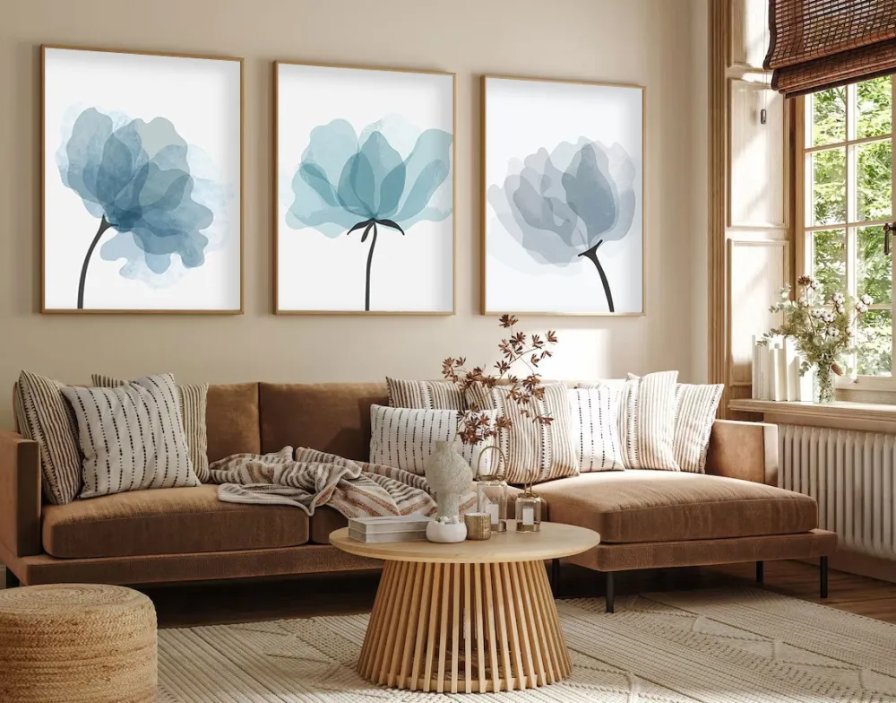 Tablou MDF cu ramă (3 piese) Wallity Huhu206 - 30 x 40, Multicolor