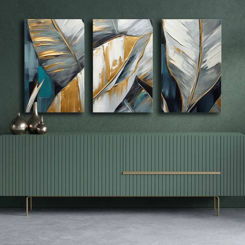 Tablou canvas (3 piese) Wallity 3P4570GSC-013, Multicolor