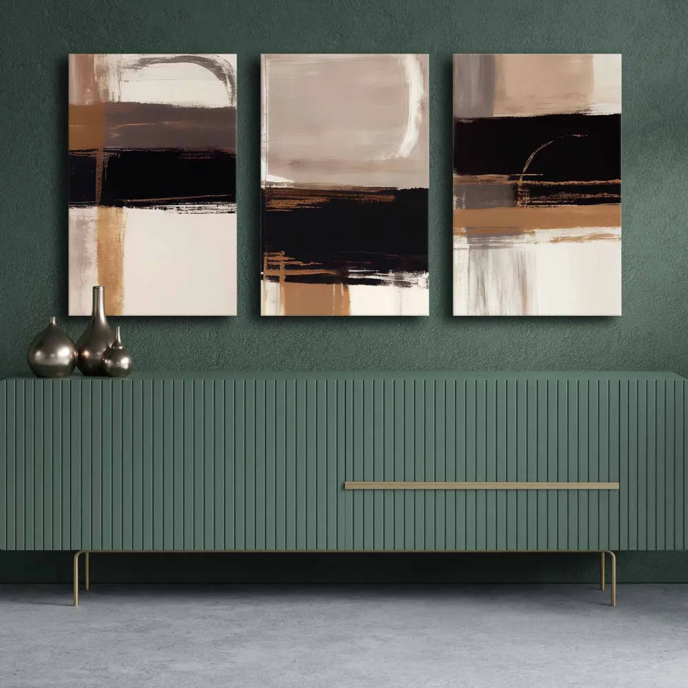 Tablou canvas (3 piese) Wallity 3P4570GSC-007, Multicolor