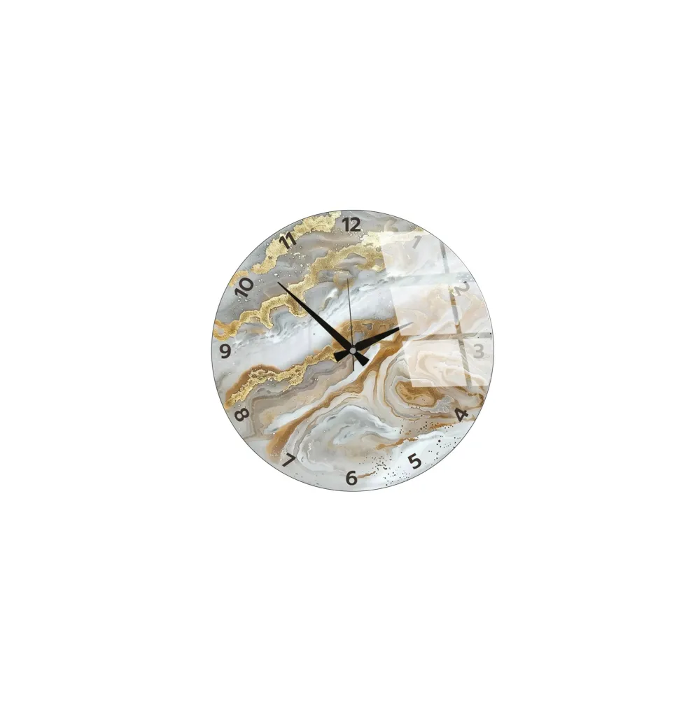 Ceas de perete din sticlă Wallity Huhu351 - 40 x 40, Multicolor