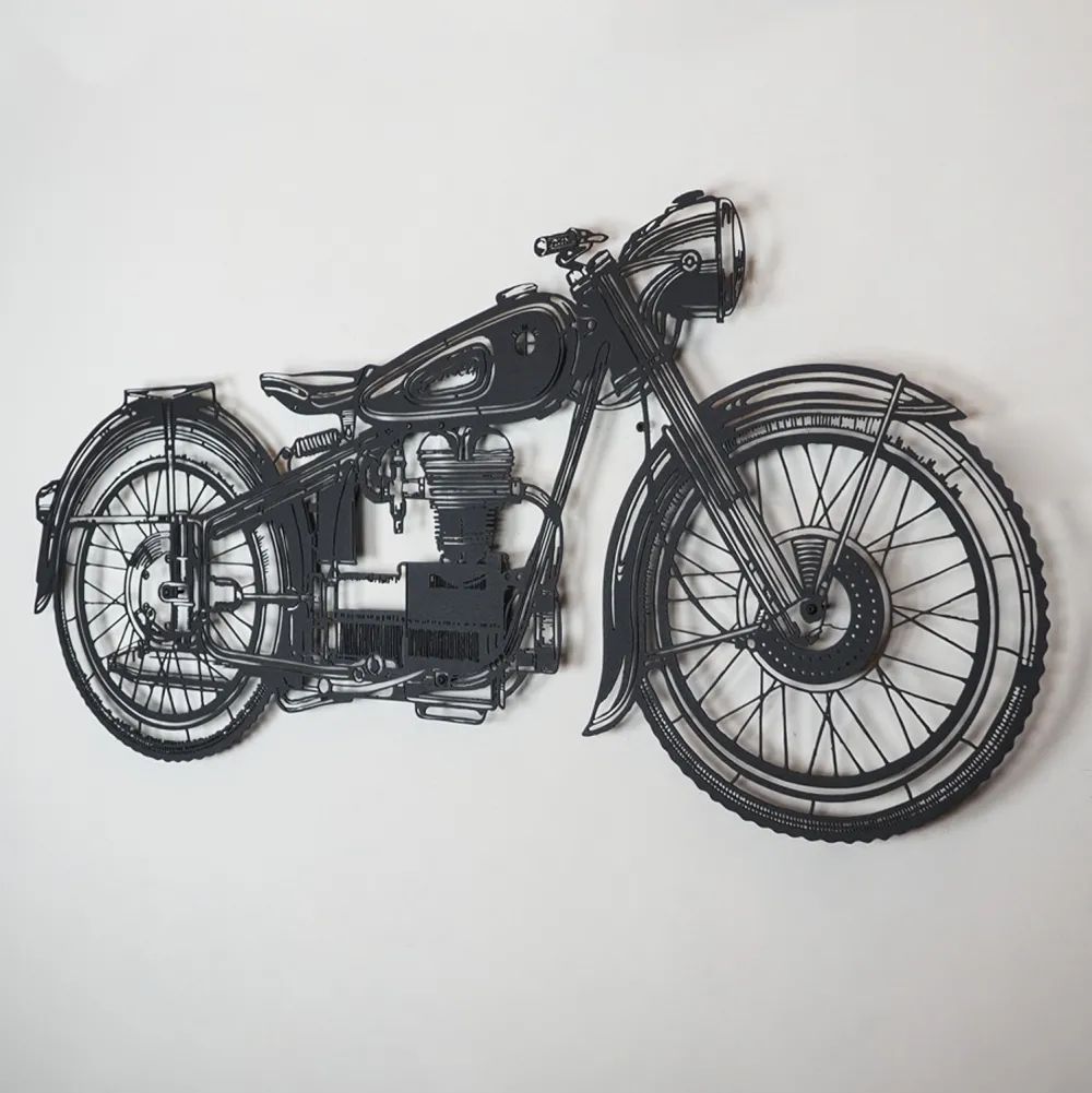 Decorațiune de perete din metal Wallity Cafe Racer - APT222LS, Negru