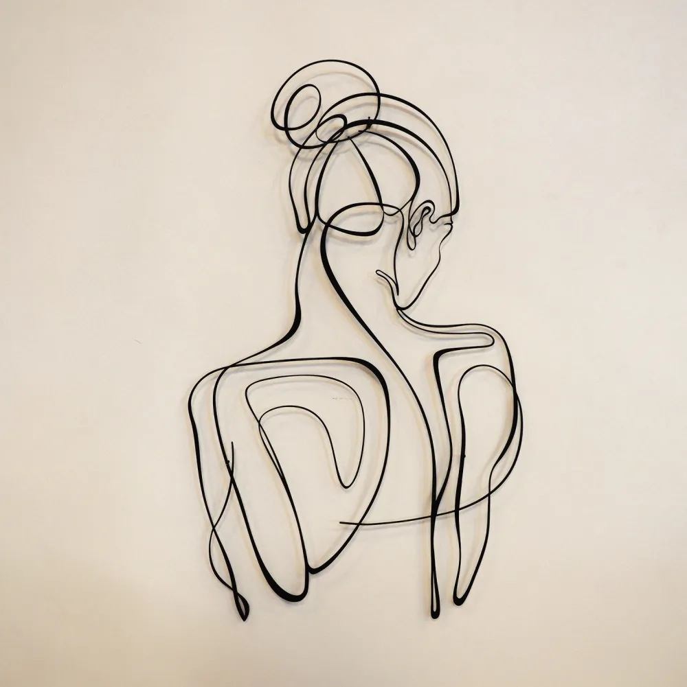 Decorațiune de perete din metal Wallity Woman Silhouette - APT594LS, Negru