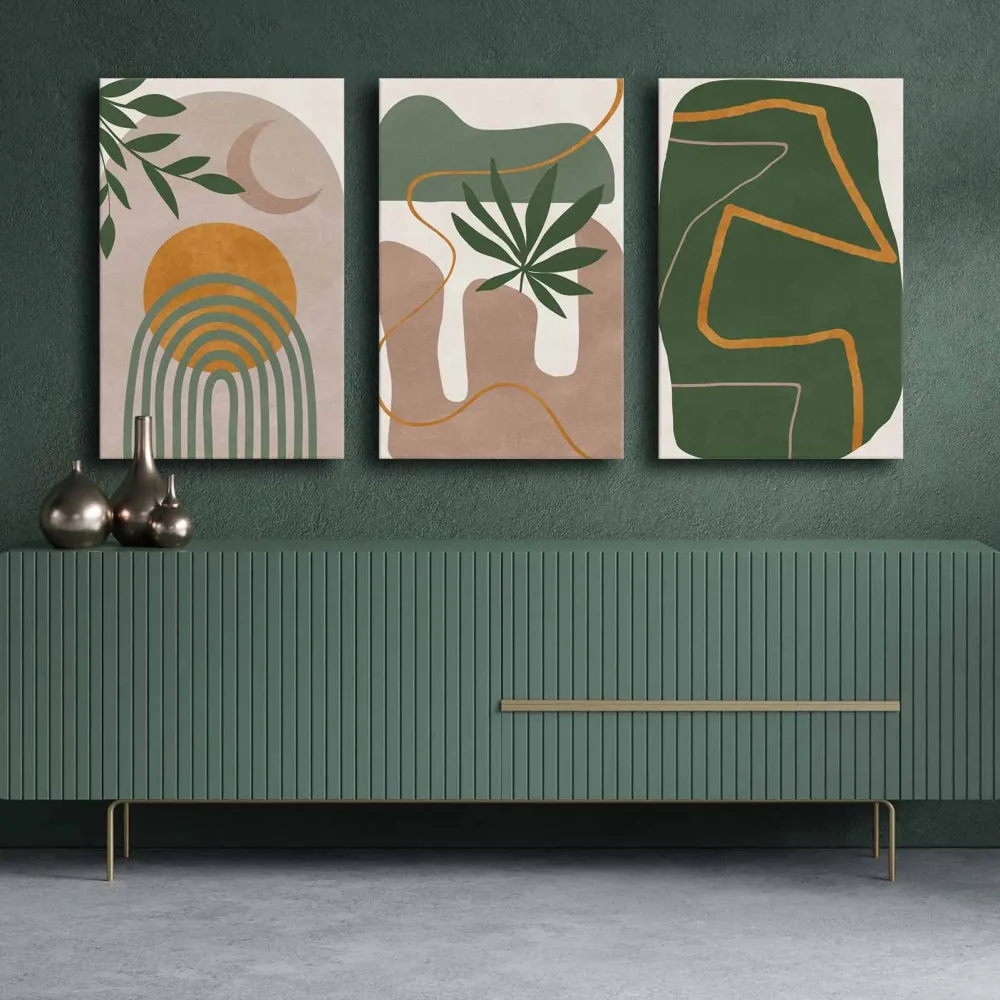 Tablou canvas (3 piese) Wallity 3P4570GSC-005, Multicolor