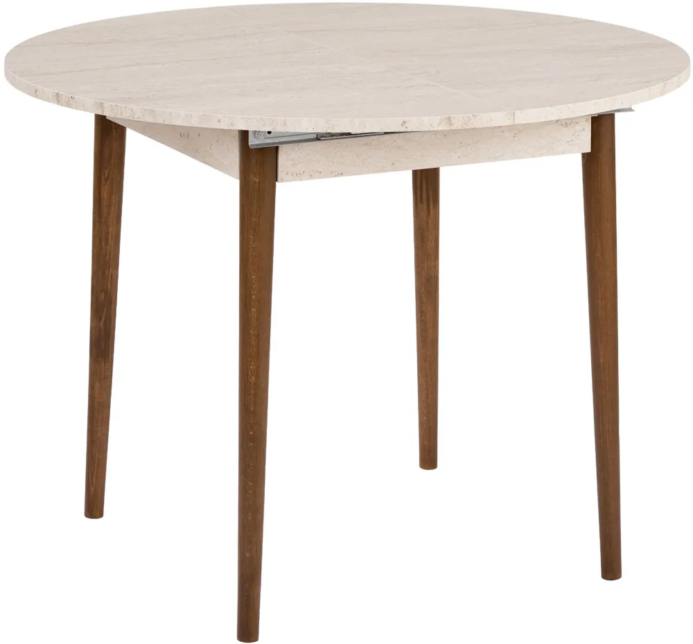 Masă de dining extensibilă Hanah Home Viona, Travertin / Nuc Barok