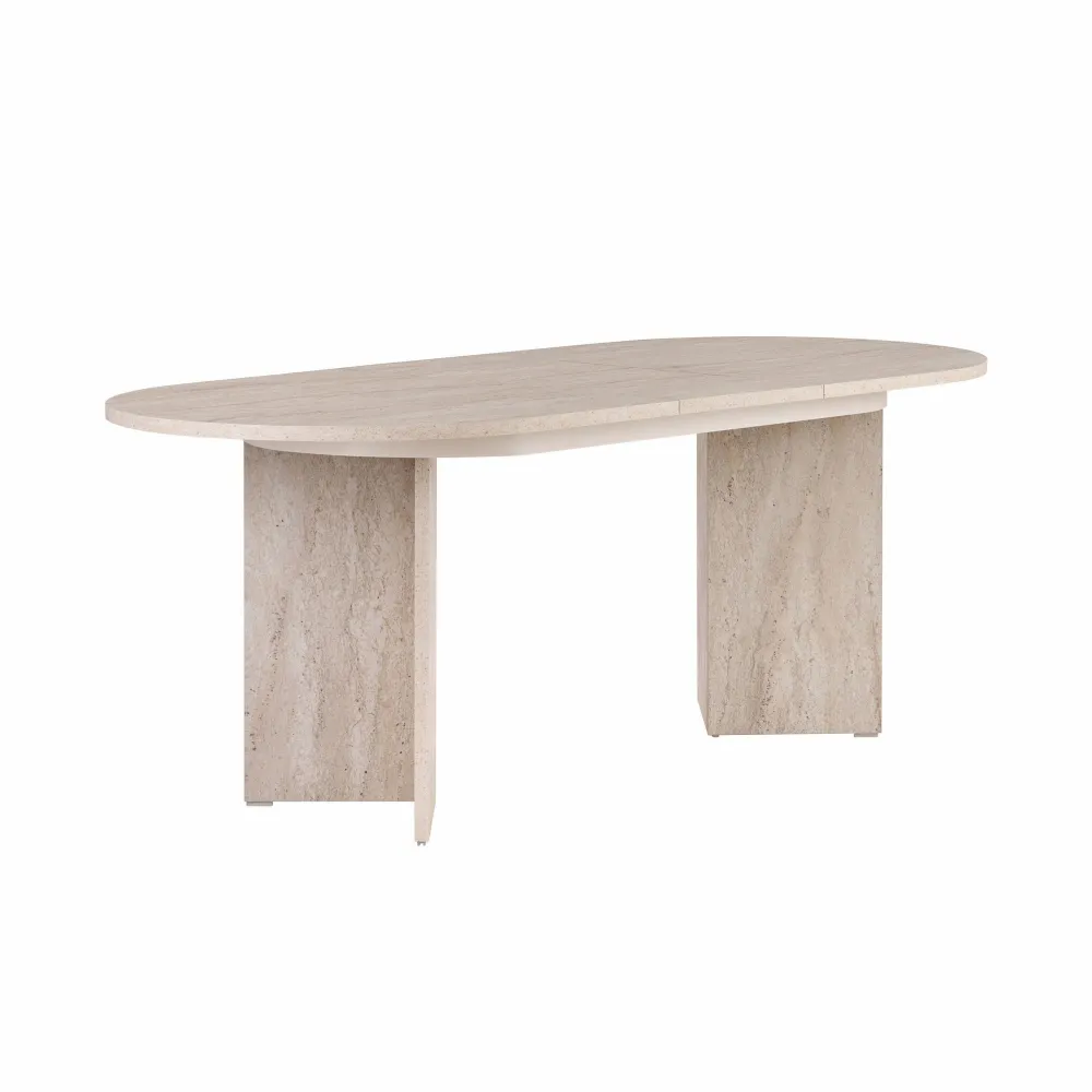 Masă de dining extensibilă Hanah Home Sorell, Travertin