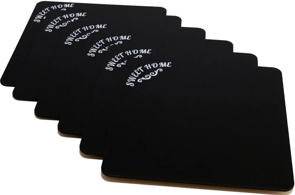 Set suporturi de masă din lemn (6 piese) Hermia PLT0193, Negru