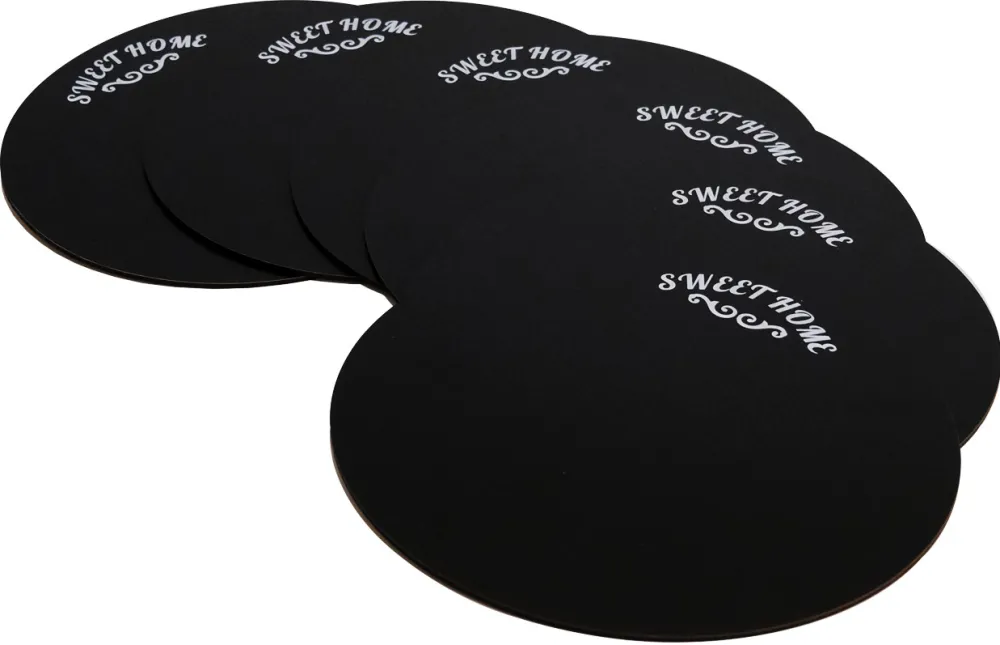 Set suporturi de masă din lemn (6 piese) Hermia PLT0129, Negru