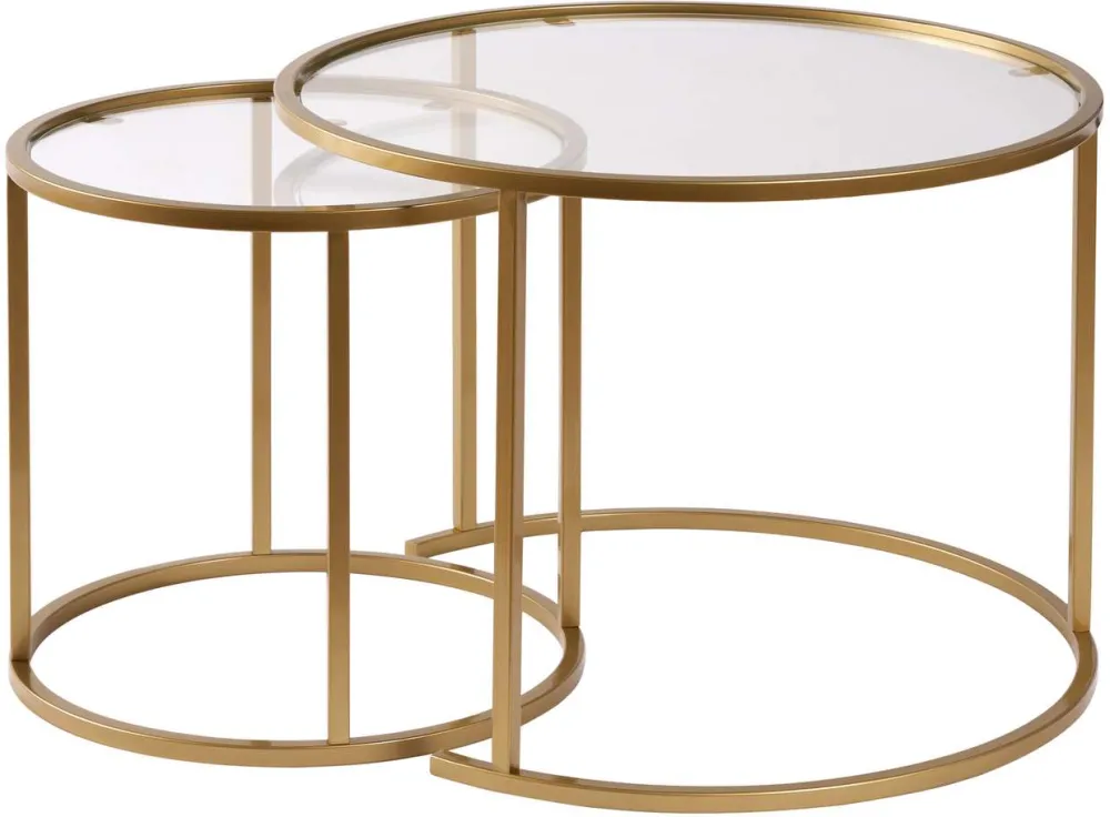 Set măsuțe de cafea Hanah Home Aurum - 60, 42, Auriu / Transparent