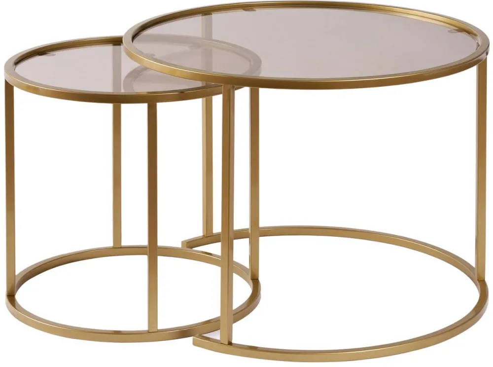 Set măsuțe de cafea Hanah Home Aurum - 60, 42, Auriu / Bronz